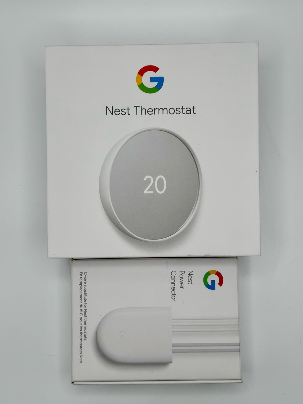 Google Nest Thermostat Programmable Smart WiFi GA01334-CA + Power Connect Bundle